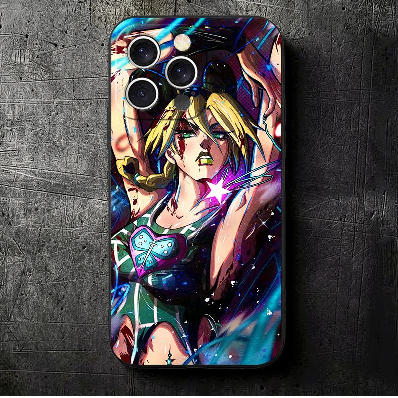 JoJo Adventure Jolyne Cujoh Soft Phone Case for iPhone 16 16E 17 Air 15 Pro Max 14 Plus 13 Mini 11 12 7 Black Cover Back Shell