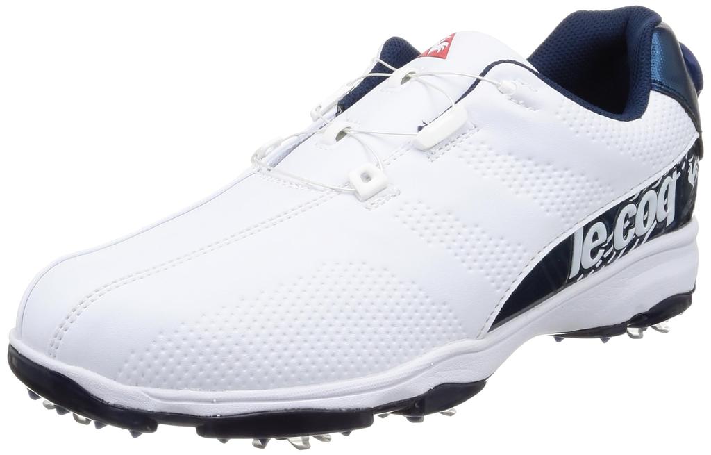 Coq Golf Shoes Spike Dial Type Waterproof Hold Adjustment Fit Soft Comfort Standard QQ2VJA12AT WH00 Cm [Le Sportif] [Limited Distribution] (White)