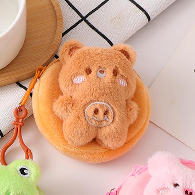 Cute Animal Plush Coin Purse Cartoon Rabbit Bear Frog Money Change Pouch Mini Portable Earphone Bag For Girls Gifts