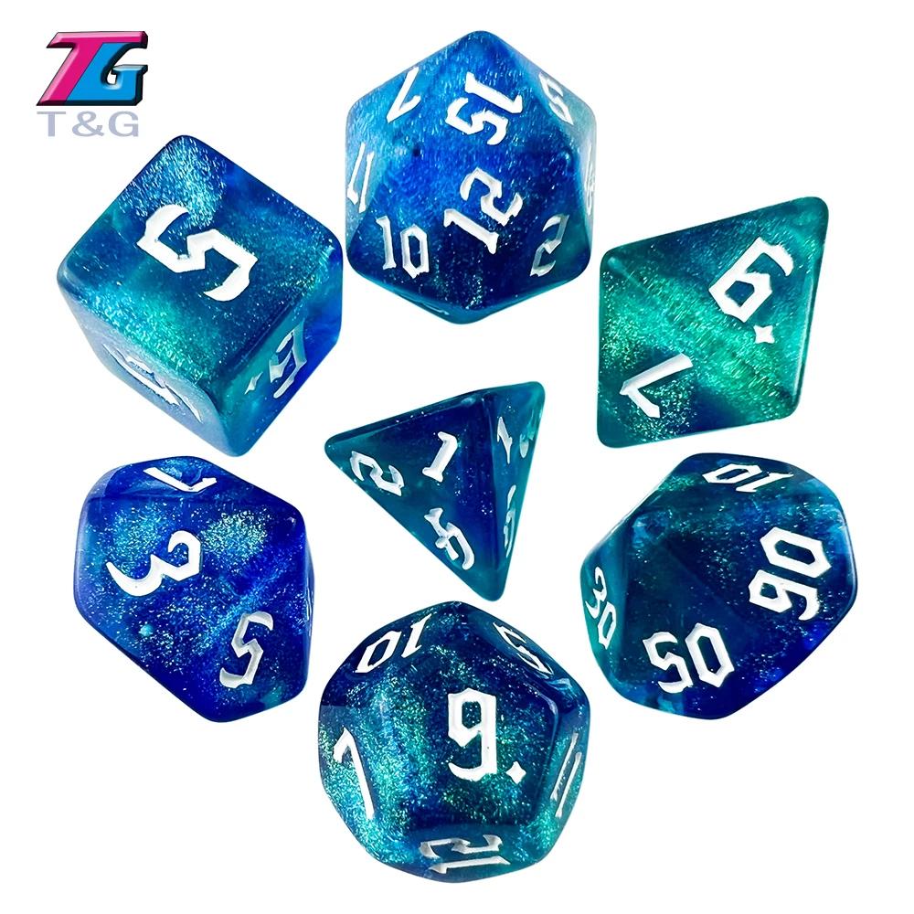 DND Dice RPG Dice Удивительные цвета, смешивание, фэнтези, эффект звездного света, уникальные стили ретро-шрифтов для карточных игр