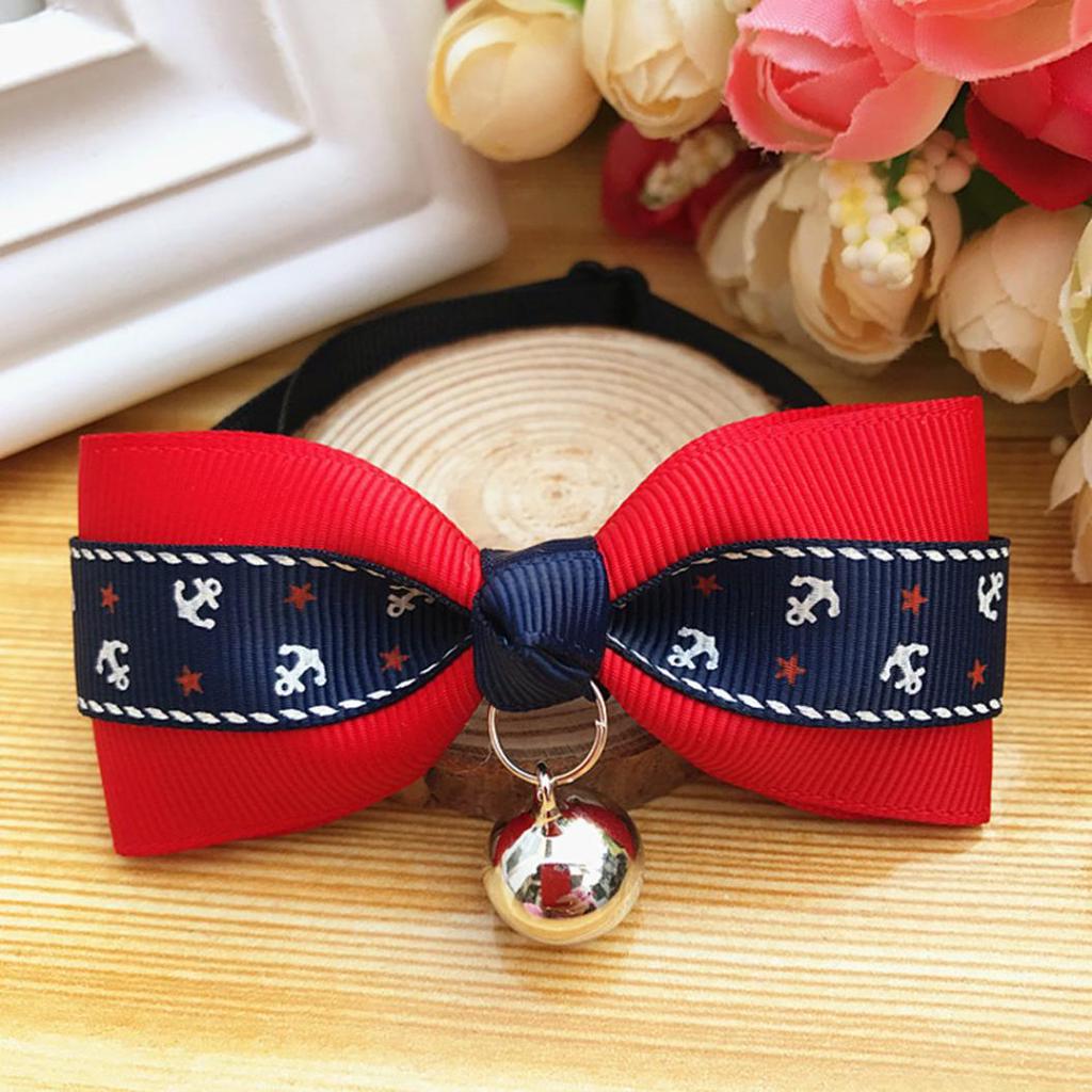 Bowknot Metal Bell Pendant Fashion Printed Pet Dog Cat Puppy Bow Tie Collar