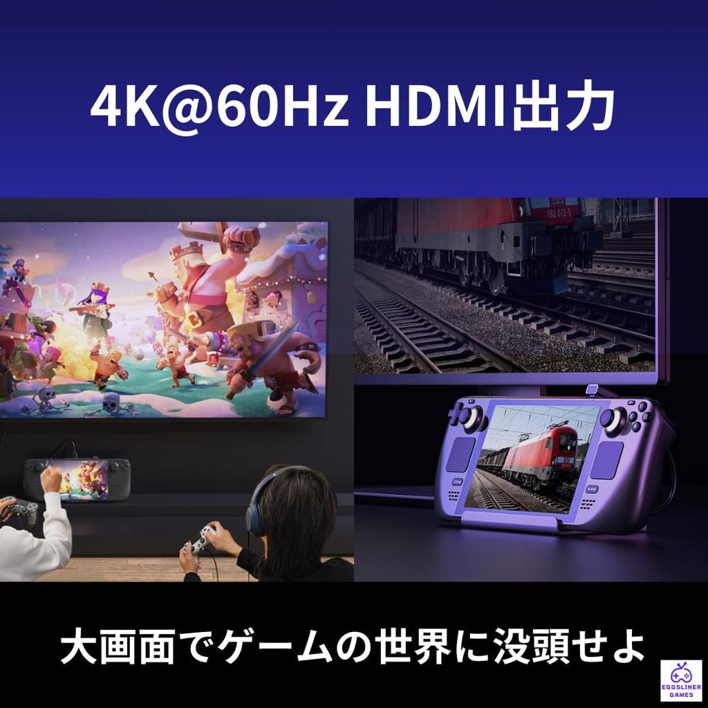 Игровая док-станция EGGSLINER GAMES M2 Hub, док-станция, совместимая с ROG Ally Legion Go Steam Deck 4K 60 Гц HDMI 100 Вт PD, зарядка, SSD, расширение, алюминий