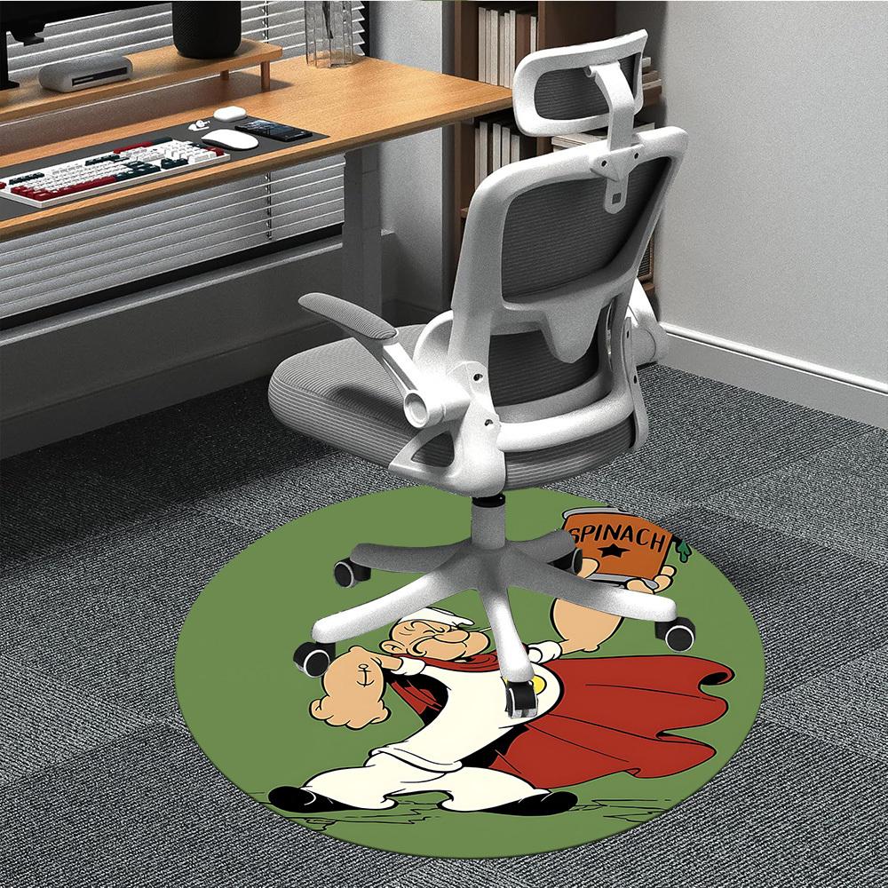 1pc Popeye Spinach Office Round Area Rug,Bedroom Living Room Home Decor, Room Deco a1016130