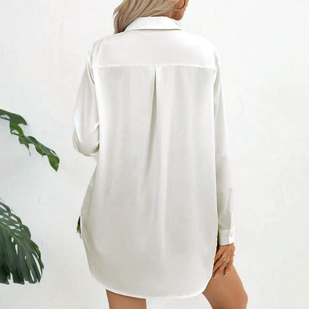 Женская модная однотонная рубашка в стиле casual