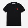 Comme Des Gar Ons Play Red HearT Wappen Polo T shirT Ax T006 051