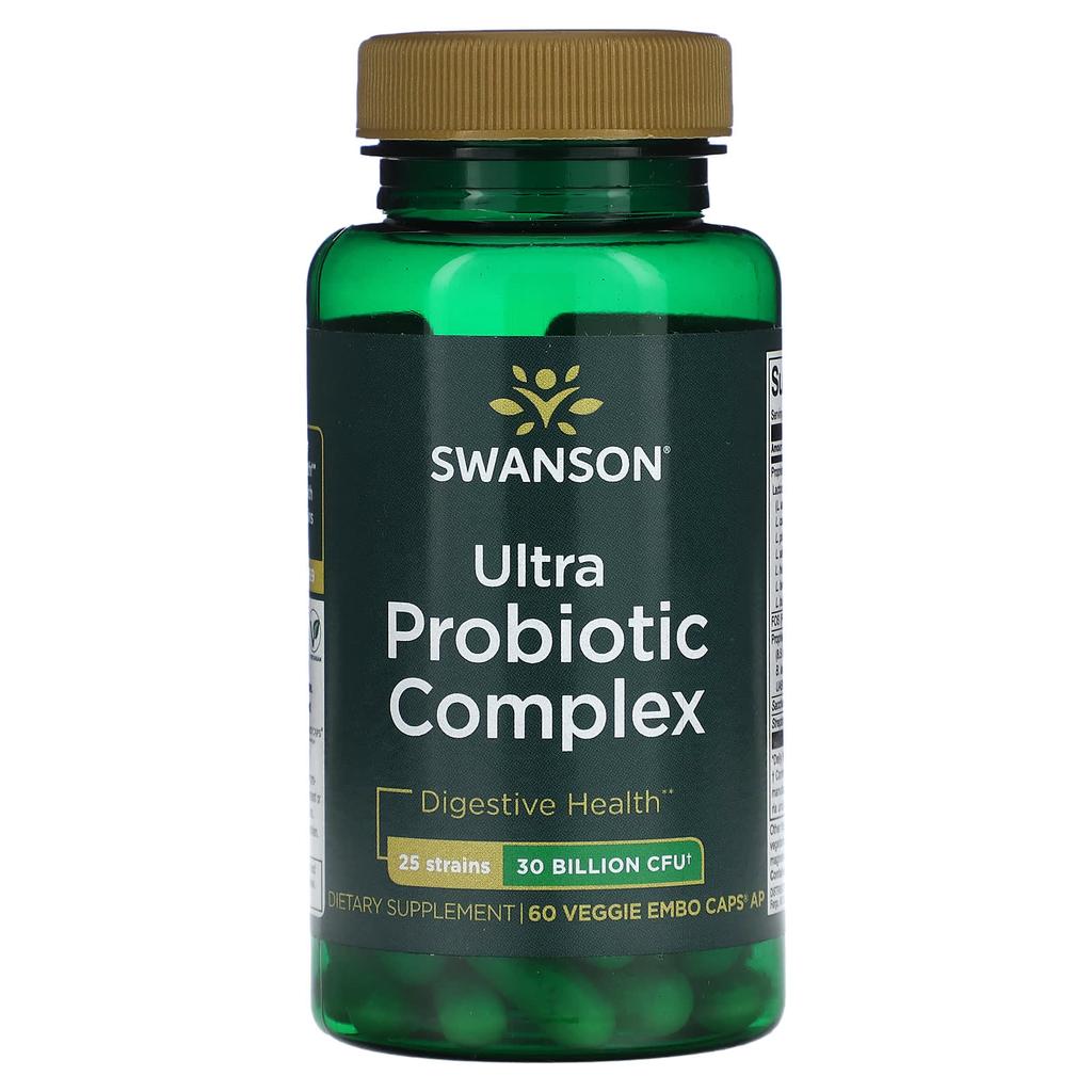 Swanson, Ультрапробиотический комплекс, 30 миллиардов КОЕ, 60 капсул Embo Caps AP Veggie Capsules