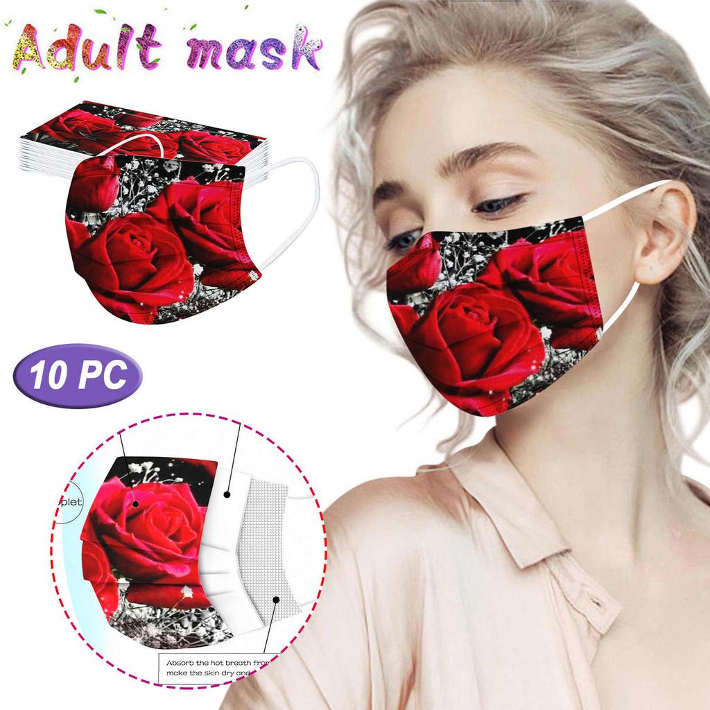 10 шт. трехслойная защитная пыленепроницаемая одноразовая маска с мультяшным принтом для взрослых