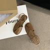 Fashion 2025 New Summer Fashion Women's Roman Style Toe-cap Sandals Woven Hollow Design Breathable Flat Comfortable Sandals