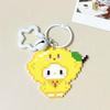 2Pcs Cute Pixel Style Sanrio Hello Kitty Bell Star Keychain Pendant Girl Phone Chain Ccd Camera Charm Accessories Keyring Gifts