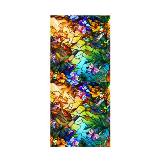 Витражная статическая оконная пленка Винтажная цветочная защитная пленка для защиты от солнца Водонепроницаемая пленка для покрытия окон из ПВХ