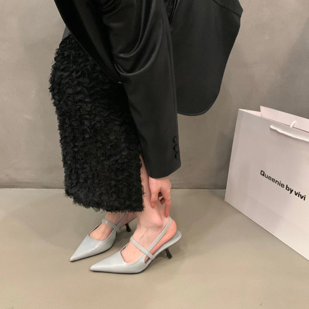 Fashion 4.5cm Summer Heels Shoes for Women New Fashion Thin Heel Pointed Toe Women Sandals Sexy Dress Party Women Heeled Shoes Pumps