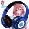 Bluetooth-наушники Nakano Miku с микрофоном, громкая связь, беспроводные наушники Bluetooth 5.0, двойное использование: проводные и беспроводные, аниме, косплей, 3,5 мм