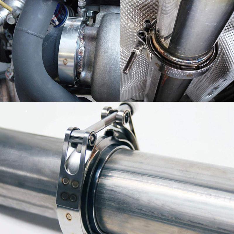 2" 2.25" 2.5" 2.75" Нержавеющая сталь 304 Автомобильный выхлоп V-band Мужской Женский Выхлопной фланец V-band Быстросъемный зажим Комплект
