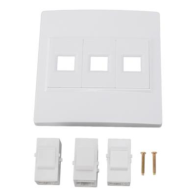 Cat 6 Ethernet настенная пластина 3 порта мама-мама настенная пластина Keystone Интернет настенная пластина для CAT5