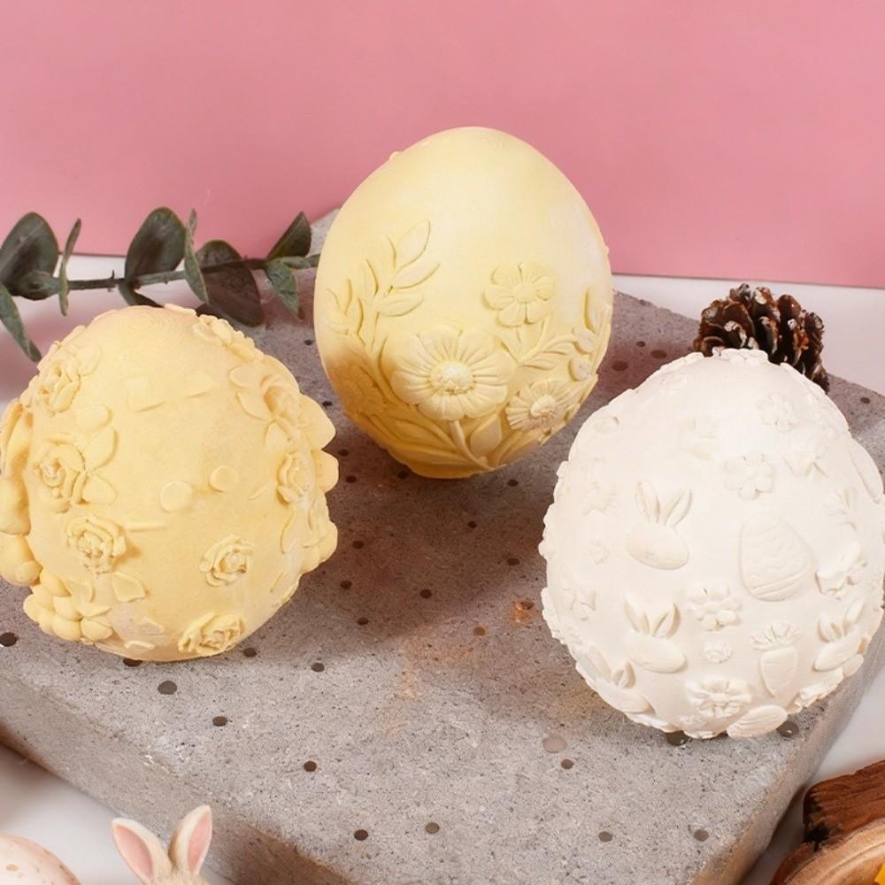 Embossed Easter Egg Mold Egg Shaped Silicone Mold DIY Plaster Mold Easter