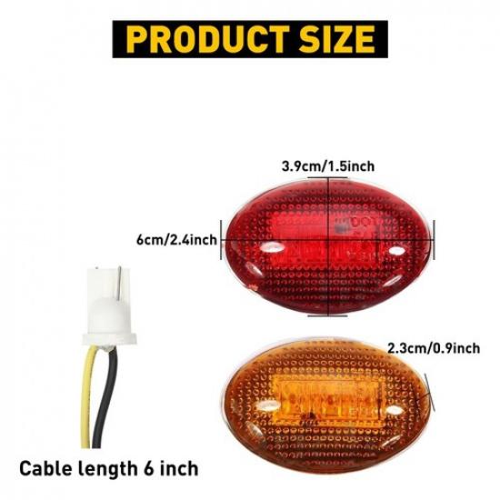 Fit 1999-10 F350 Ford LED Fender Side Marker Light Signal Dually Bed 12V 4pcs EV