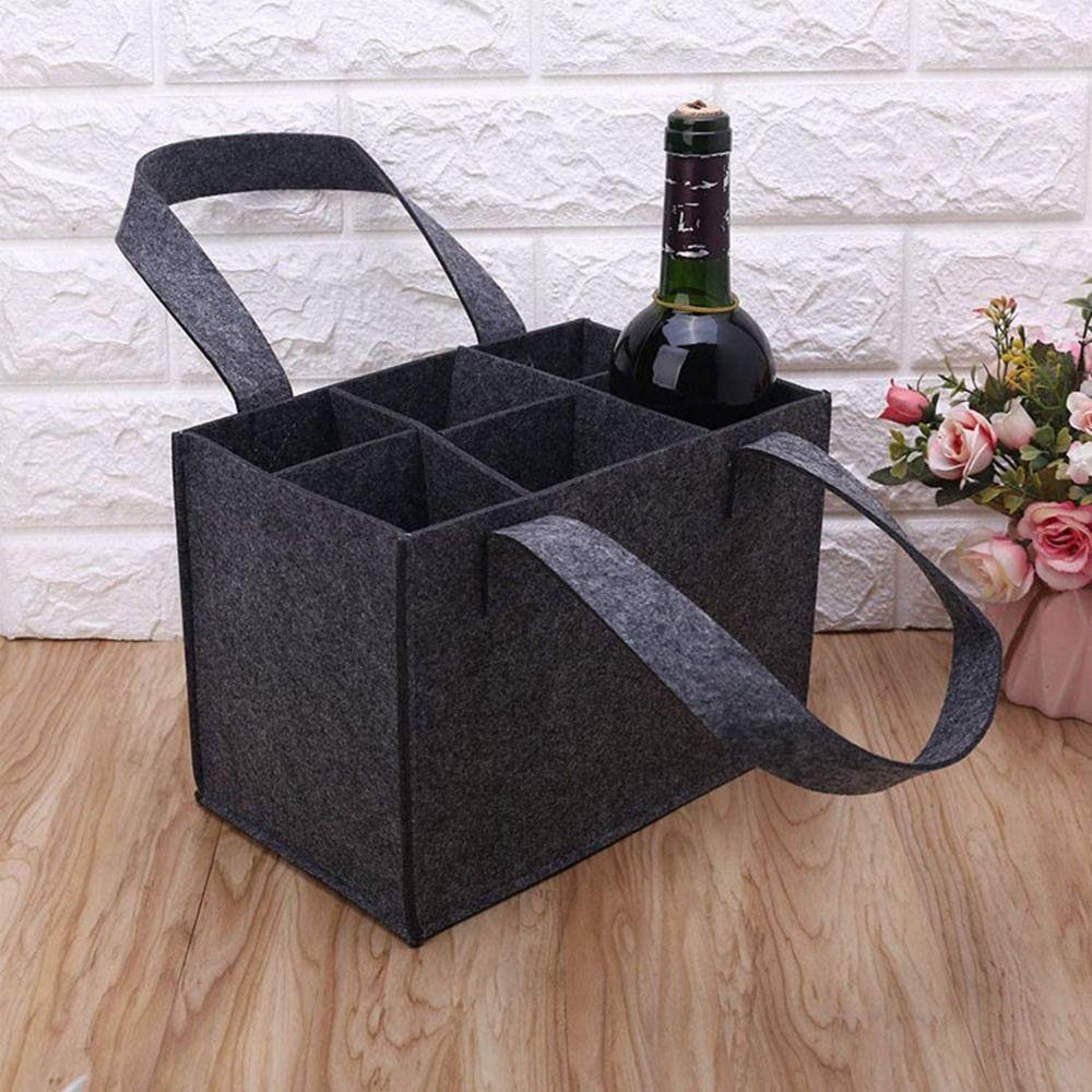 Protective Wine Bottle Cube Box 6 Bottles Wine Bottle Carrier Portable Wine Storage Bag Home