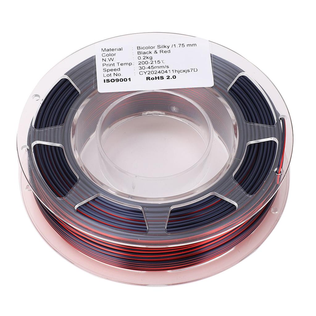 3D Printer PLA Filament 1.75mm Spool Bundle 200g Printing Consumable Silk Black Red