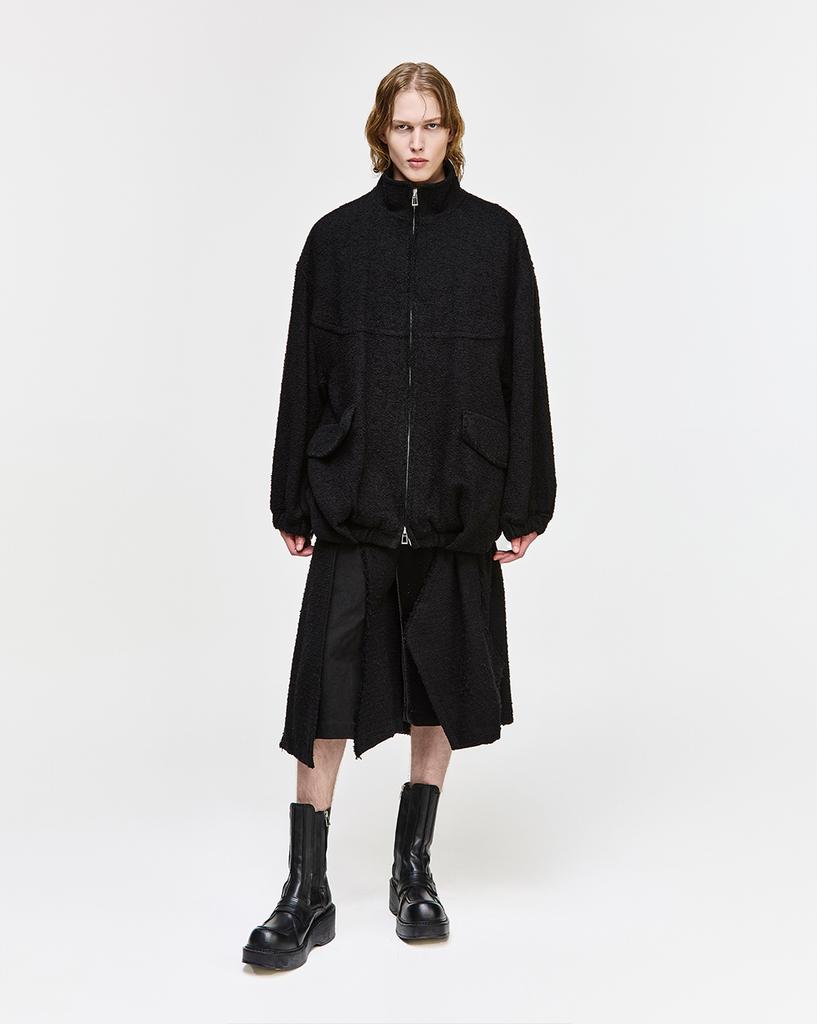 Songzio Homme Tweed 2X Harrington Jumper Black Sh5Jp530Bk