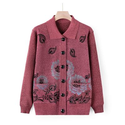 Кардиган-свитер для женщин среднего и пожилого возраста, одежда для мамы 60 лет, осенняя одежда, вязаное пальто-свитер для пожилой женщины, осенняя одежда для бабушки