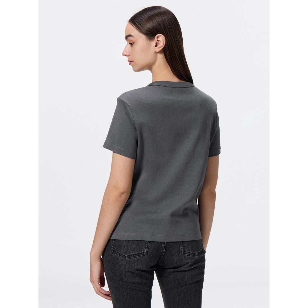 GU by Uniqlo Футболка с круглым вырезом из гладкого хлопка