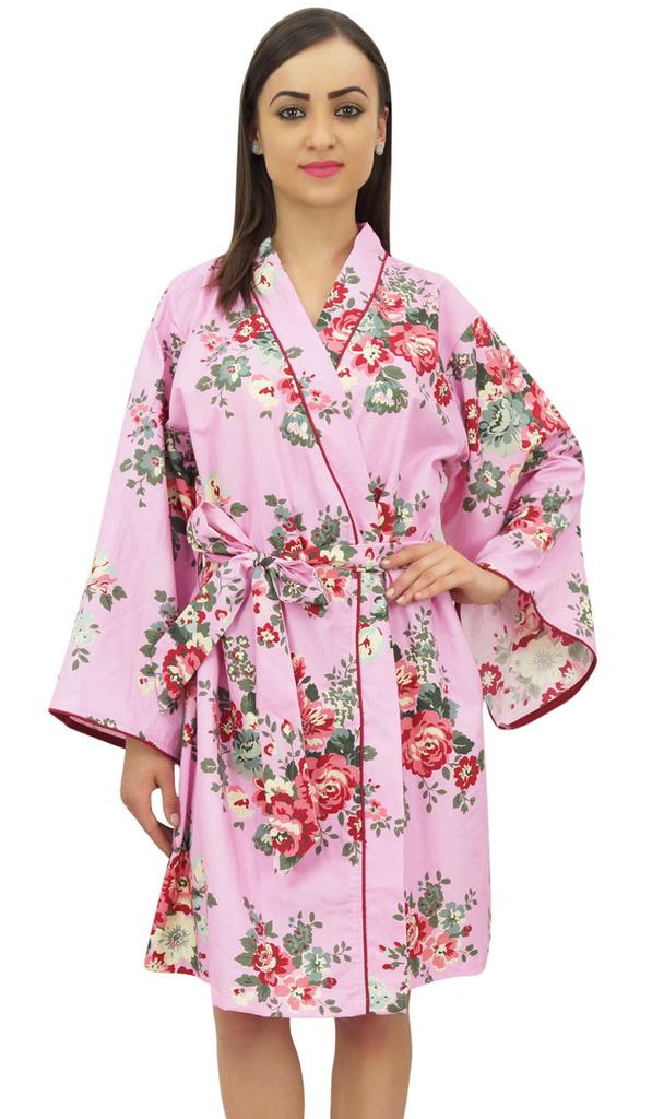Bimba Women's Full Sleeve Kimono Robe With Belt Floral Print Cover Up