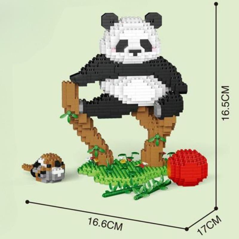 Гигантская панда Строительные блоки Цветочные головоломки Menglan Игрушки для детского дня