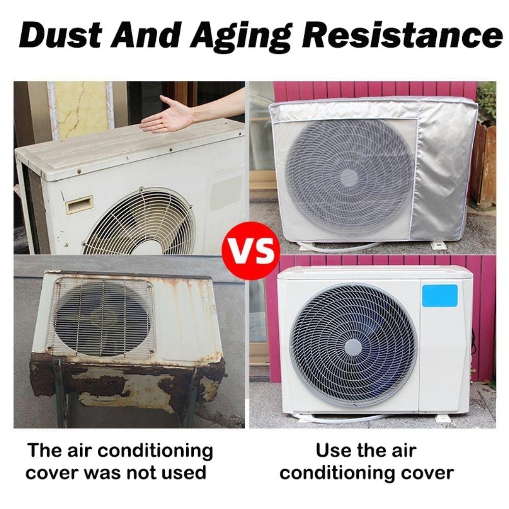 Silver Air Conditioner Cover Multisize Sunscreen Cover New Waterproof Dust Cover  Outdoor