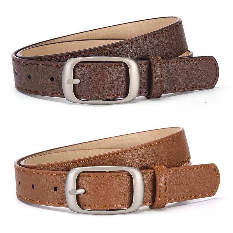 Шикарный унисекс кожаный ремень из ПУ с декоративной пряжкой – Универсальный и стильный для образа высокого класса.