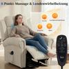Massage Chair with Lift-Assist, Relax Chair, Vibration Heads, with Tilt Function, Linen Look, Beige