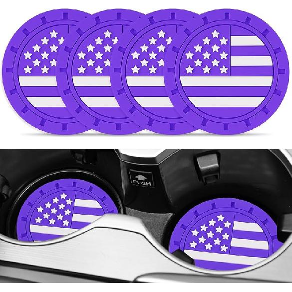 JUSTTOP Подставка-подстаканник для автомобиля, Нескользящая подставка-подстаканник для автомобиля с американским флагом, Автоаксессуары для интерьера для женщин и мужчин, 4 шт. Черные
