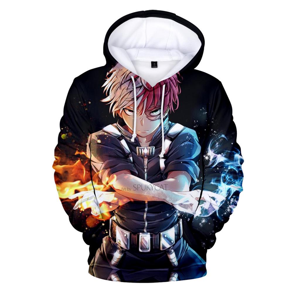 3D My Hero Academia Косплей Тодороки Аниме Толстовки Химико Тога Толстовки Boku No Hero Academia Izuku Midoriya Oversized Толстовка