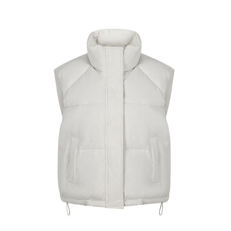 Large twill sleeveless cotton clothes, women's stand-up collar short vest distribution, physical stalls