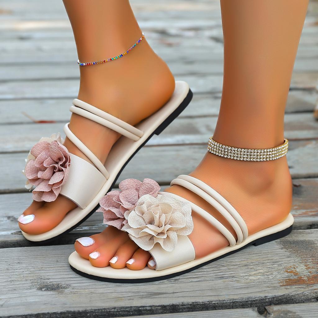 Модные женские тапочки Ручная работа Цветочные туфли Женские Мягкая подошва Нескользящие Женские тапочки Лето Путешествия Отпуск Пляжные сандалии Шлепанцы Женские