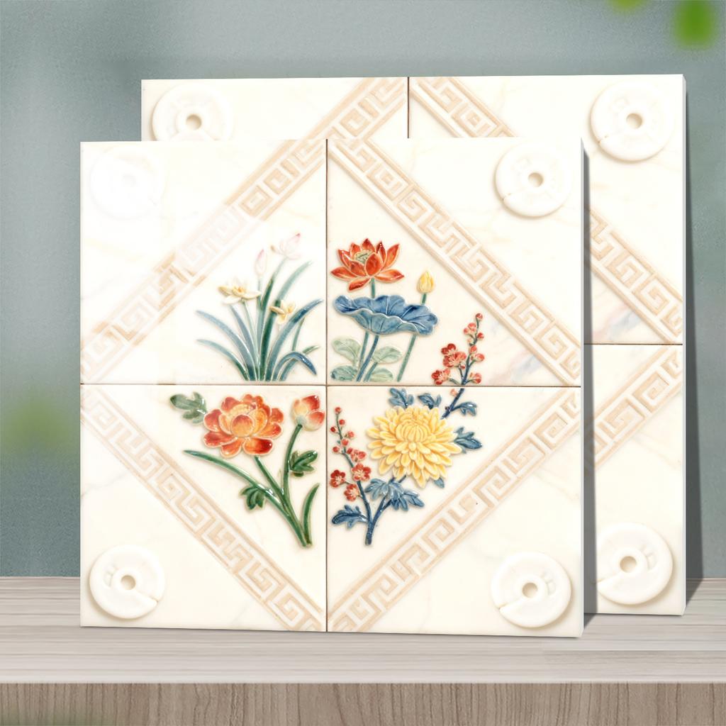 Waterproof 3D Tile Stickers Self-Adhesive PVC Wall Decals - Herringbone & Brick Style for Kitchen Backsplash Decor - Multi Designs