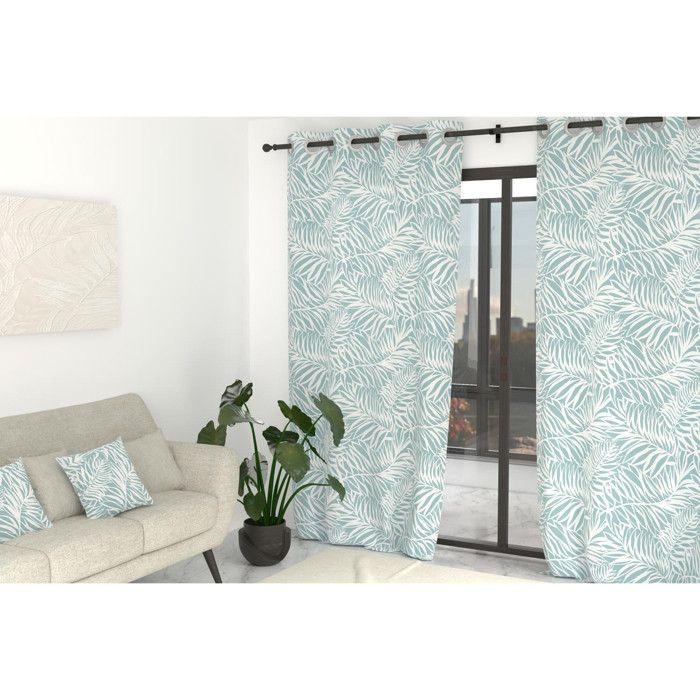 Rideau à oeillets imprimé en polycoton 135x250 cm GUYANE, par Soleil d'Ocre