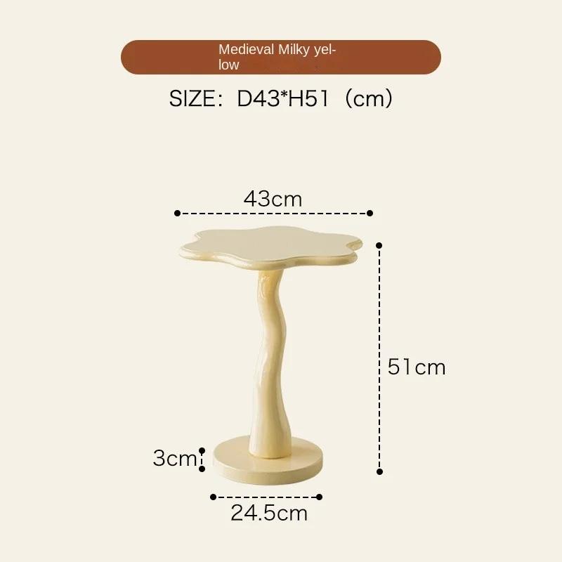 Nordic Modern French Petal Edge Table Журнальный столик Ретро Гостиная Диван Угловой Спальня Кремовый Светлый Роскошный Маленький Столик Новинка 2025