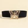 Fashion hollow big butterfly waist seal elastic high stretch waist adornment dress black leopard elegant belt