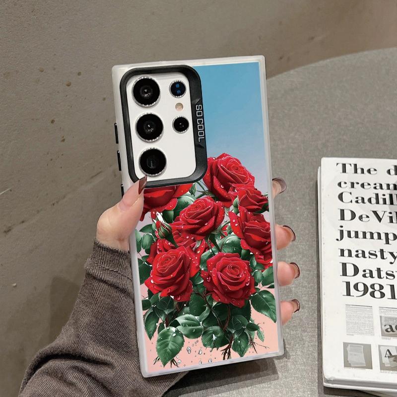 Чехол Rose Flower для iPhone 16 Pro Max Samsung A55 A35 S24 FE Xiaomi Redmi Note 13 Pro 14C Huawei Honor 200 противоударный бампер для телефона с защитой от царапин