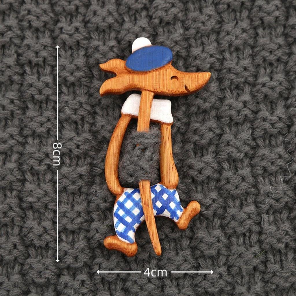 Креативная коричневая милая деревянная булавка-животное, брошь, булавки, декоративные для женщин, девочек, воротник, платье, свитер, шарф, шаль, брошь, ювелирные изделия