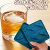 2PCS Silicone Shark Shaped Ice Mold 4-Cavity Shark Ice Cube Maker Cute Shark Whiskey Ice Mold  Party