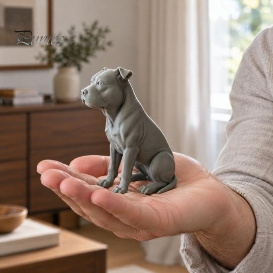 Индивидуальная 3D-печатная скульптура собаки Бульдога, Реалистичная сидящая фигурка, Коллекционная современная статуэтка животного для декора гостиной дома
