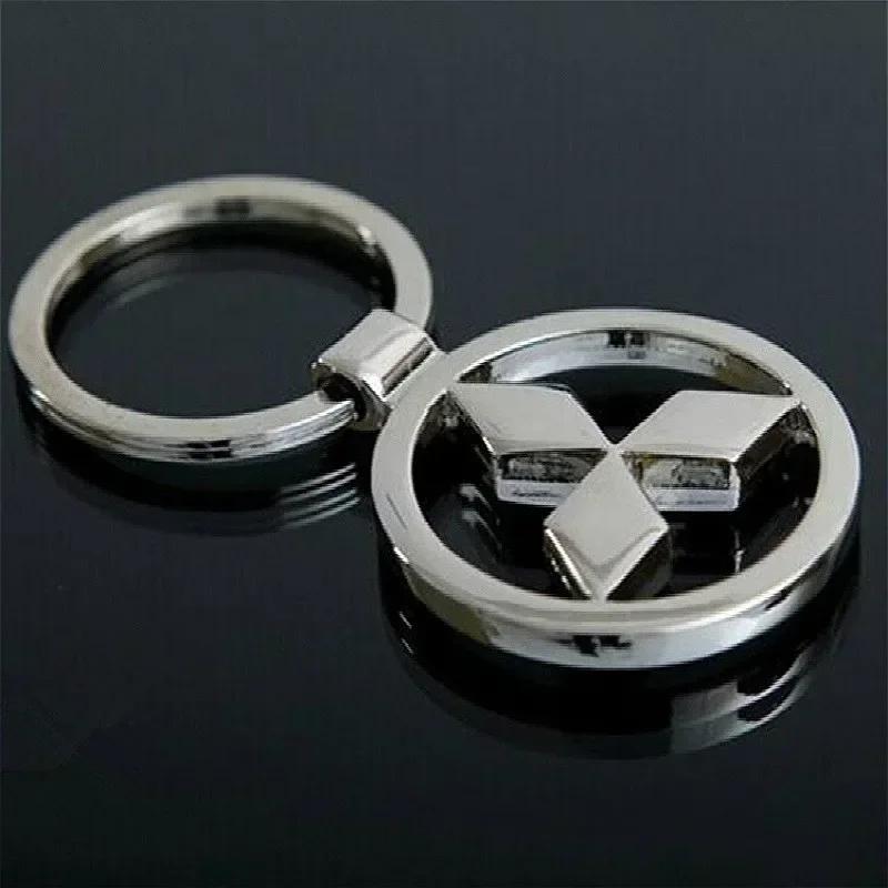 For Mitsubishi Metal Alloy Car Keychain Lancer 9 10 ASX L200 Colt Pajero Outlander Eclipse Key Ring Pendant Styling Accessories