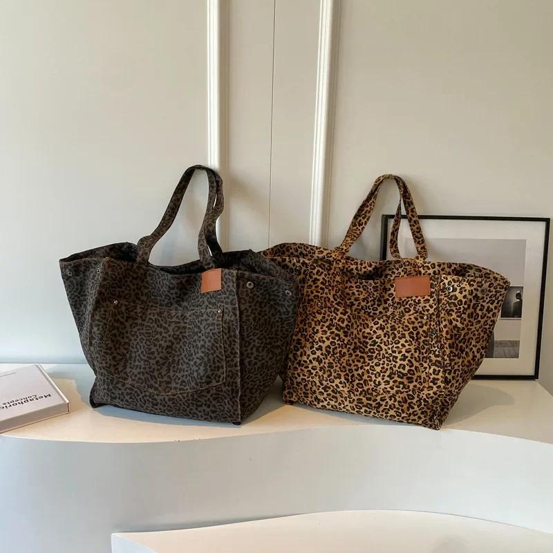 Леопардовый дизайн корейской моды Shopper Большие сумки для покупок для женщин Сумка женская сумка через плечо Большая вместительная сумка женская сумка