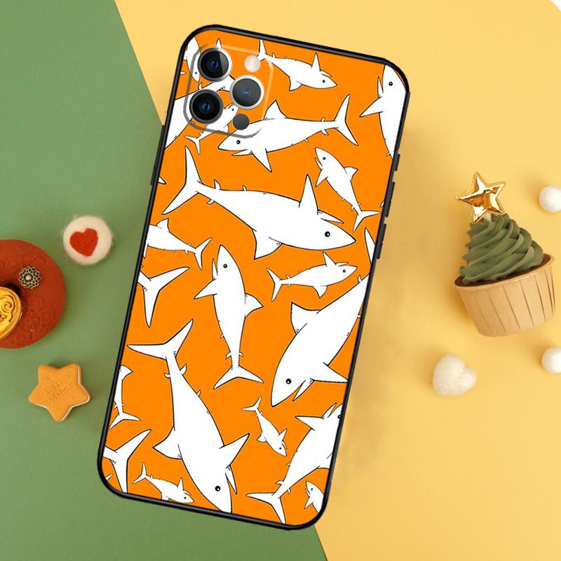 Мультяшный чехол-акула для iPhone 17 17Air 16 15 14 13 11 12 Pro Max 12 13 Mini 16E Ударопрочный чехол