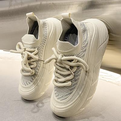 Дышащая женская повседневная обувь с мягкой подошвой, легкая женская сетчатая обувь, модные теннисные кроссовки на открытом воздухе со шнуровкой, женские кроссовки D87