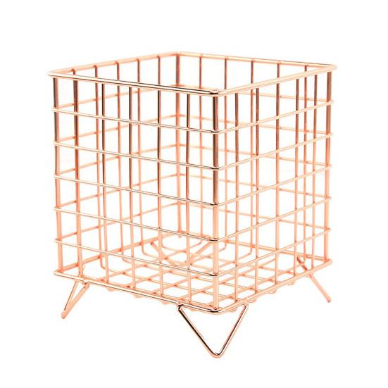 Железная полка для хранения, полая большая вместительная корзина для хранения из нержавеющей железной проволочной сетки, домашний офис, ванная комната, настольный чехол-органайзер