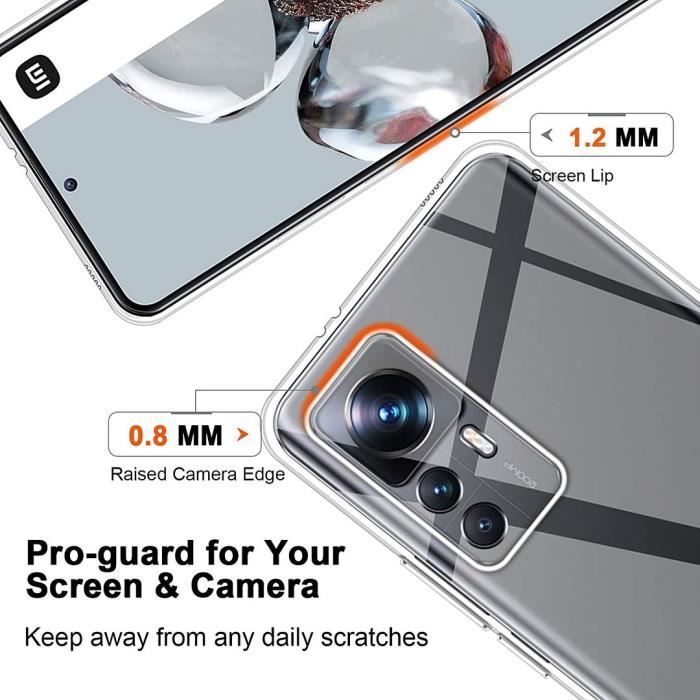 Защитный чехол - E.F.CONNECTION - для Xiaomi 12T Pro - Прозрачный - Ультратонкий - Ударопрочный