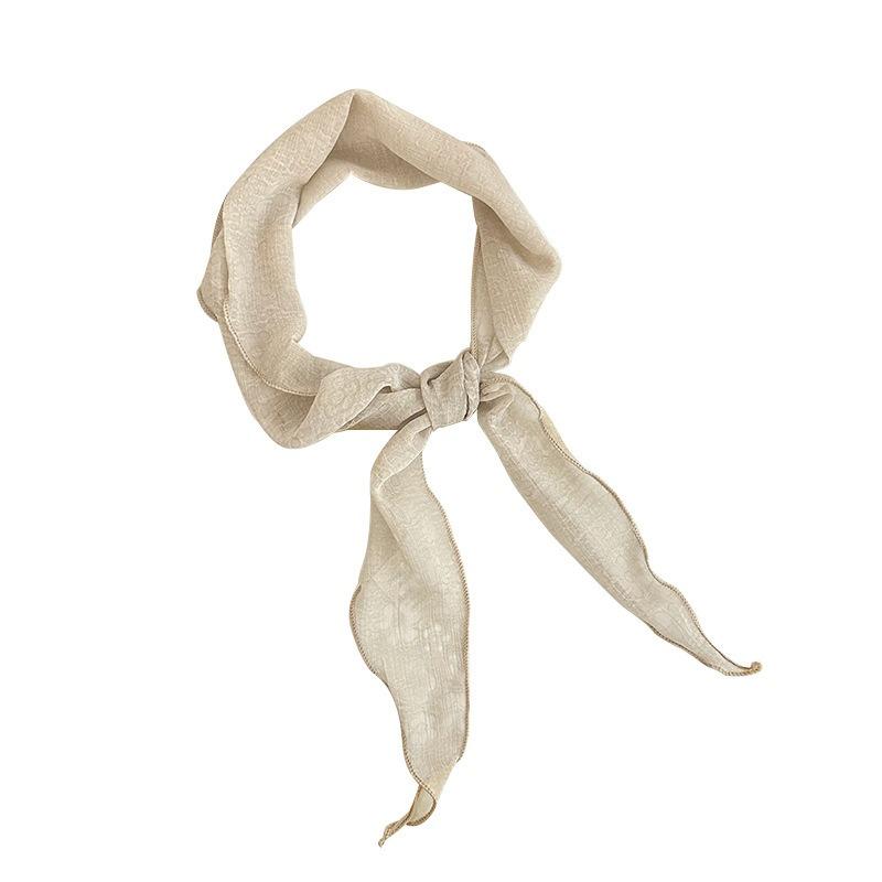 Шелковый шарф новая мода тонкий дышащий маленький шарф шарф темпераментный универсальный шарф для защиты шеи ромбовидный шелковый шарф талия