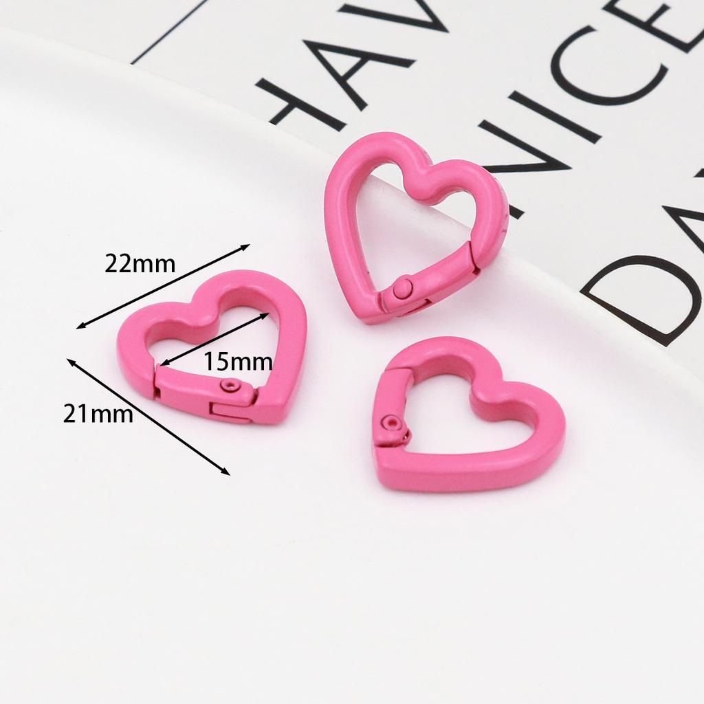 1pcs Metal Heart Spring Clasp Openable Love Shaped Carabiner DIY Backpack Bags Accessories